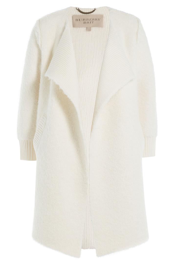 Burberry Brit Burberry Brit Cape Cardigan With Wool, Alpaca And Cashmere - White