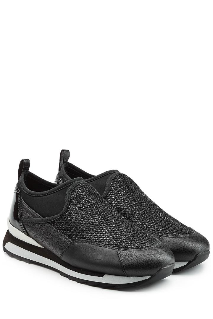 Hogan Rebel Hogan Rebel Mesh And Leather Slip-ons - Black