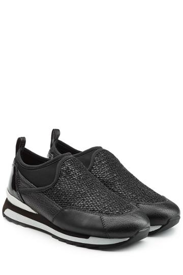 Hogan Rebel Hogan Rebel Mesh And Leather Slip-ons - Black