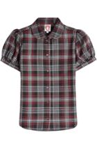 Shrimps Shrimps Short Sleeved Plaid Blouse