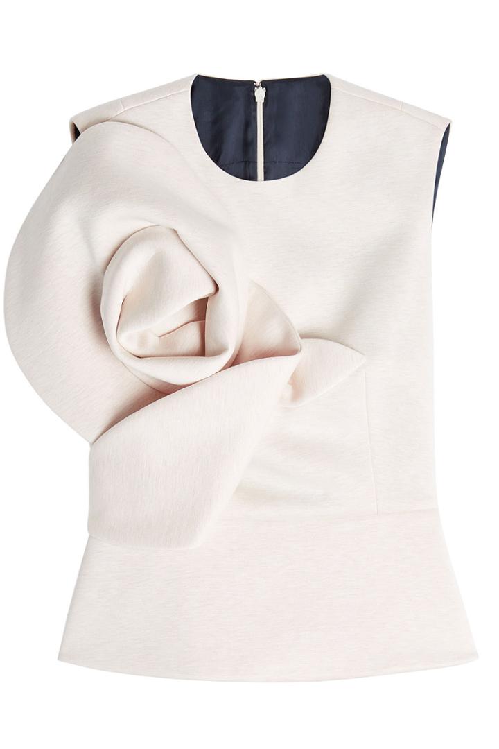 Delpozo Delpozo Cotton Top With Oversize Appliqué
