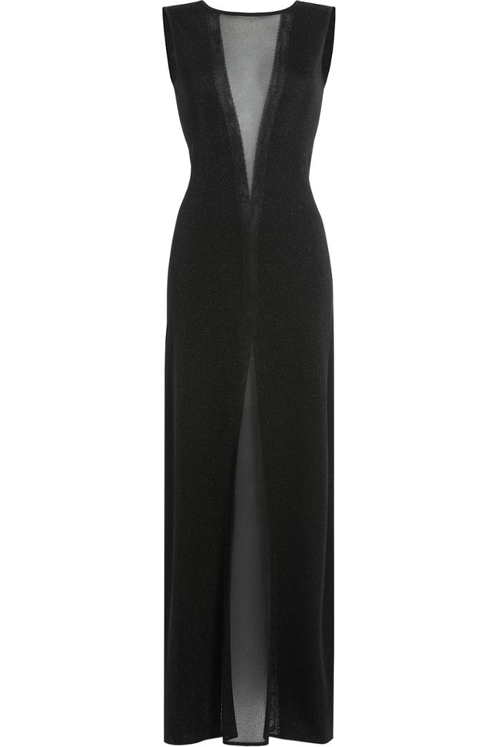 Missoni Missoni Sheer Paneled Viscose Maxi-dress - Black