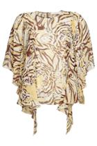 See By Chloé See By Chloé Silk Tiger Print Draped Sleeve Blouse