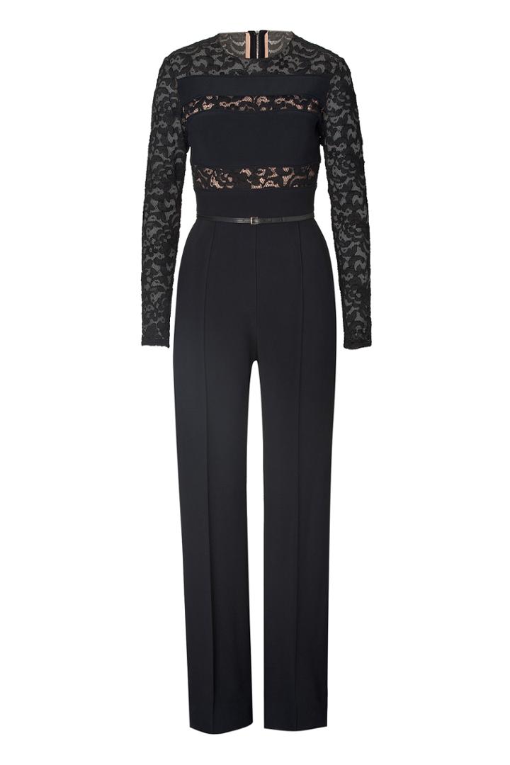 Elie Saab Elie Saab Lace Paneled Jumpsuit - Black