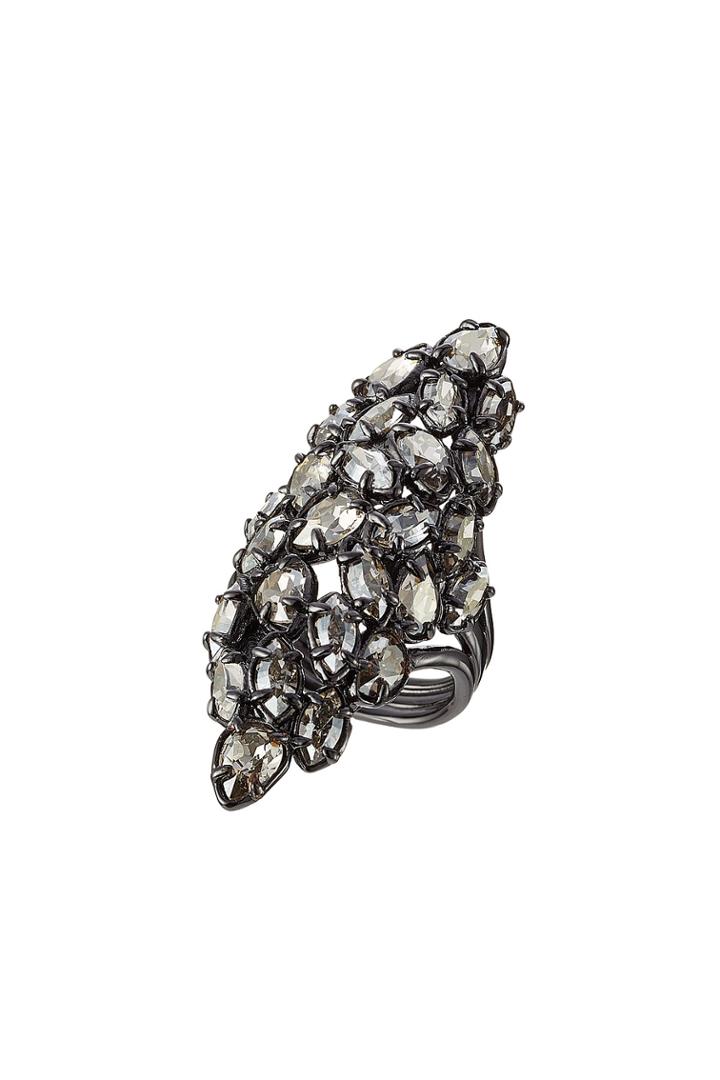 Alexis Bittar Alexis Bittar Ruthenium Ring With Swarovski Crystals