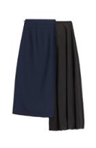 Maison Margiela Two-tone Asymmetric Silk Skirt