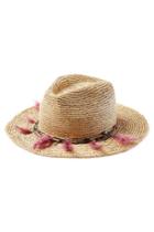 Ale By Alessandra Ale By Alessandra Woven Raffia Hat With Feather Embellished Band - Beige