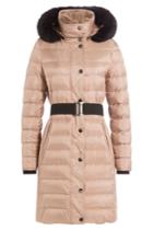 Burberry London Burberry London Quilted Down Coat With Fox Fur Collar - Beige