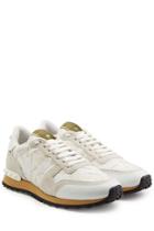 Valentino Valentino Rockstud Leather And Suede Sneakers