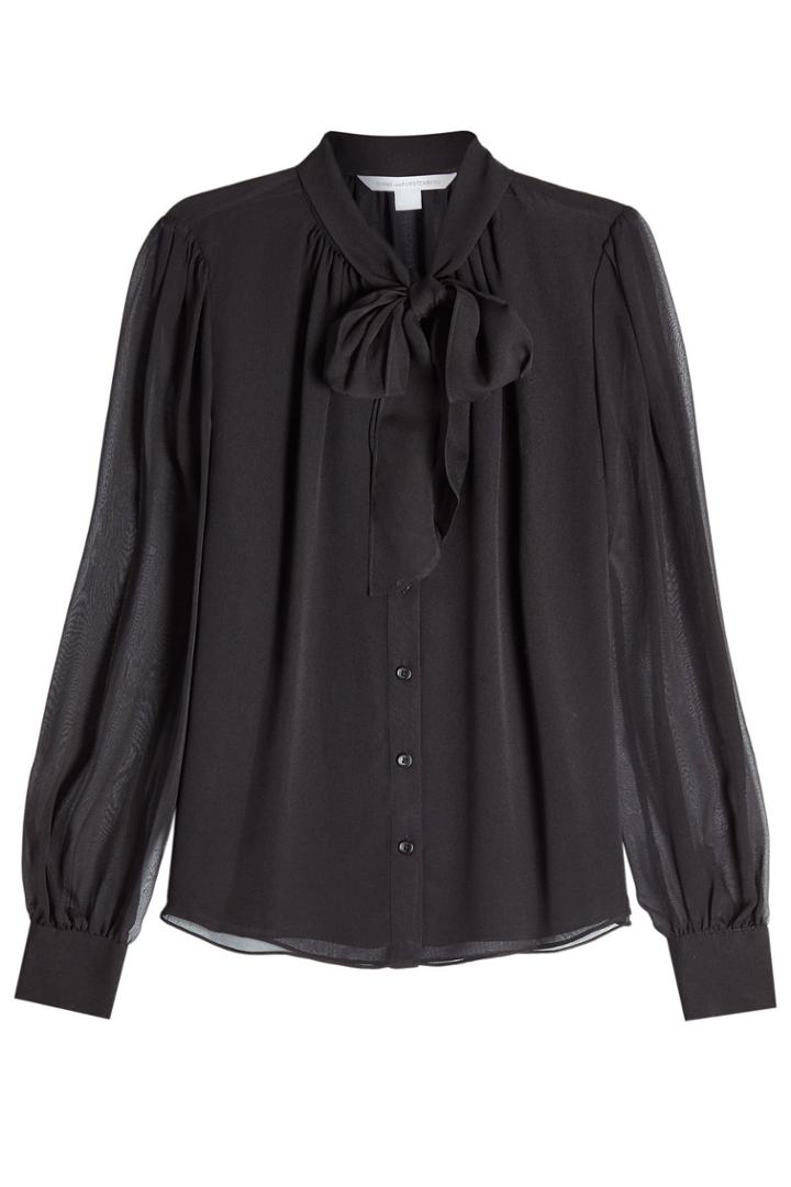 Diane Von Furstenberg Diane Von Furstenberg Silk Blouse With Self-tie Bow