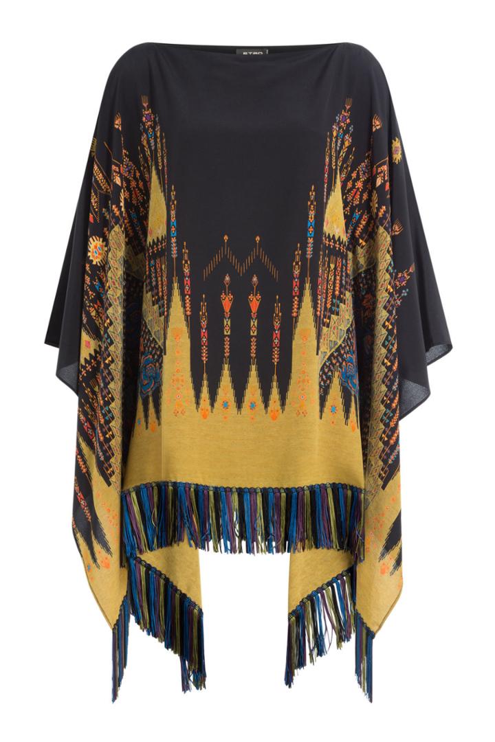 Etro Etro Printed Silk Tunic - Black