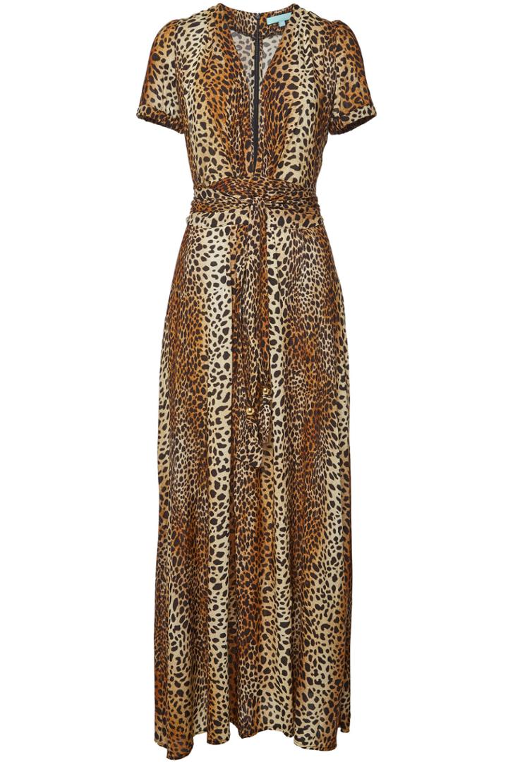 Melissa Odabash Melissa Odabash Lou Leopard Print Maxi Dress With Self-tie Bow