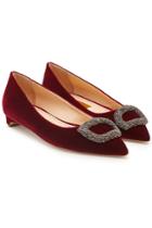 Rupert Sanderson Rupert Sanderson Bedfa Velvet Ballerinas With Crystals