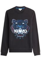 Kenzo Kenzo Cotton Logo Embroidered Sweatshirt - Black