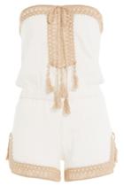 Anna Kosturova Anna Kosturova Helena Cotton Playsuit With Crochet - Beige