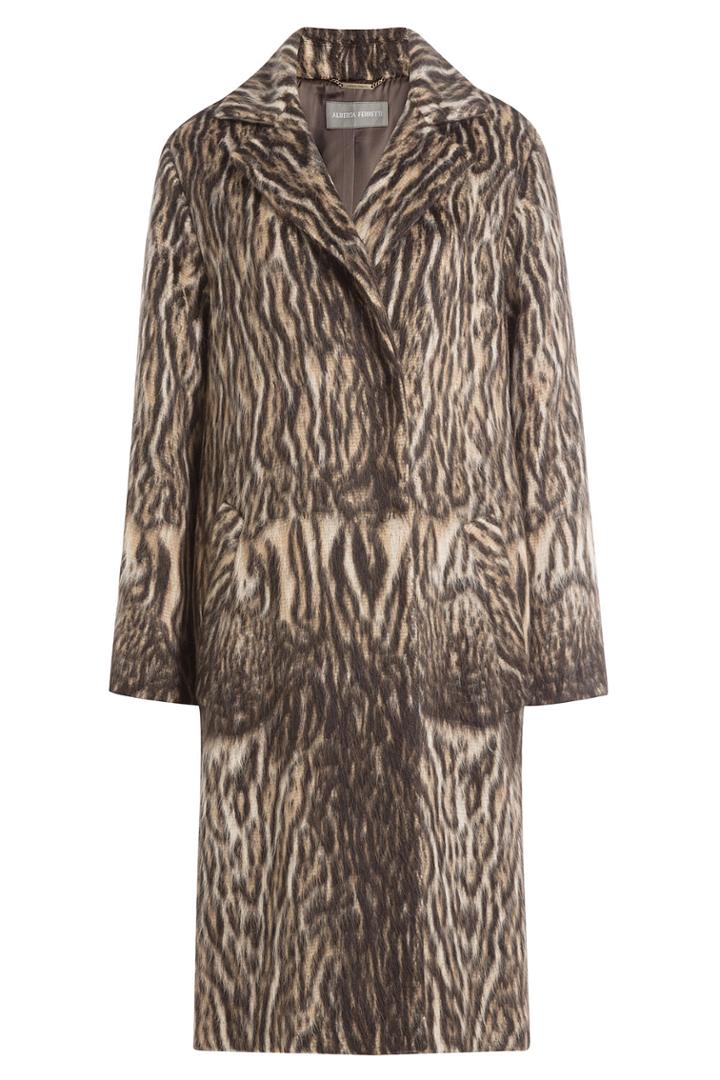 Alberta Ferretti Alberta Ferretti Printed Coat With Virgin Wool And Alpaca Wool - Animal Prints