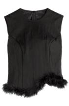 Simone Rocha Mesh Top With Marabou Feathers