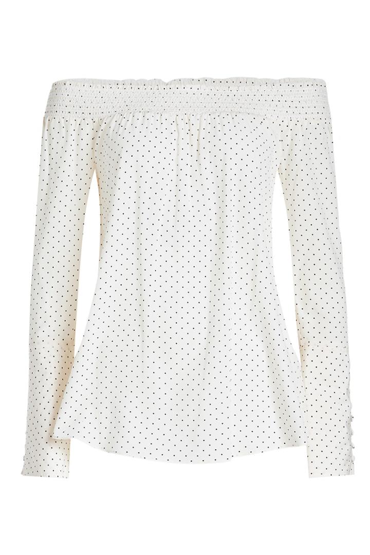 Steffen Schraut Steffen Schraut Off Shoulder Printed Silk Blouse