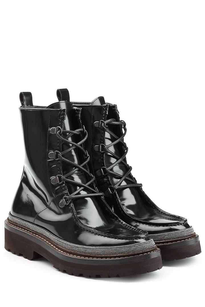 Brunello Cucinelli Brunello Cucinelli Patent Leather Ankle Boots
