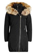 Woolrich Woolrich Layered Down Coat With Fur-trimmed Hood - Black
