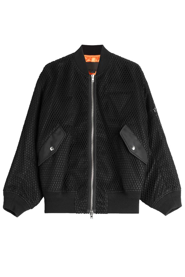 Alexander Wang Alexander Wang Boyfriend Bomber Jacket With Mesh