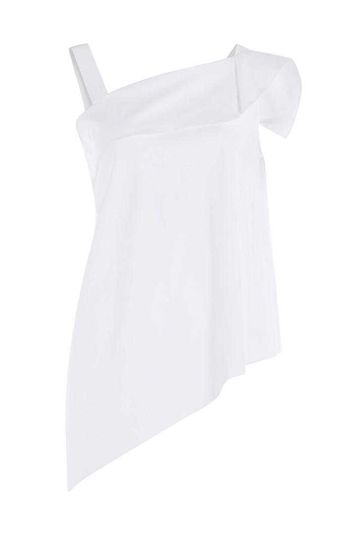 Roland Mouret Roland Mouret Asymmetric Cotton Top - White