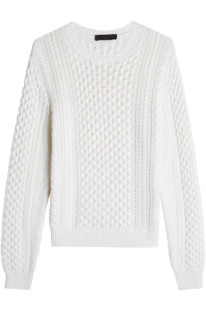 Calvin Klein Collection Calvin Klein Collection Cotton And Cashmere Cable Knit Pullover