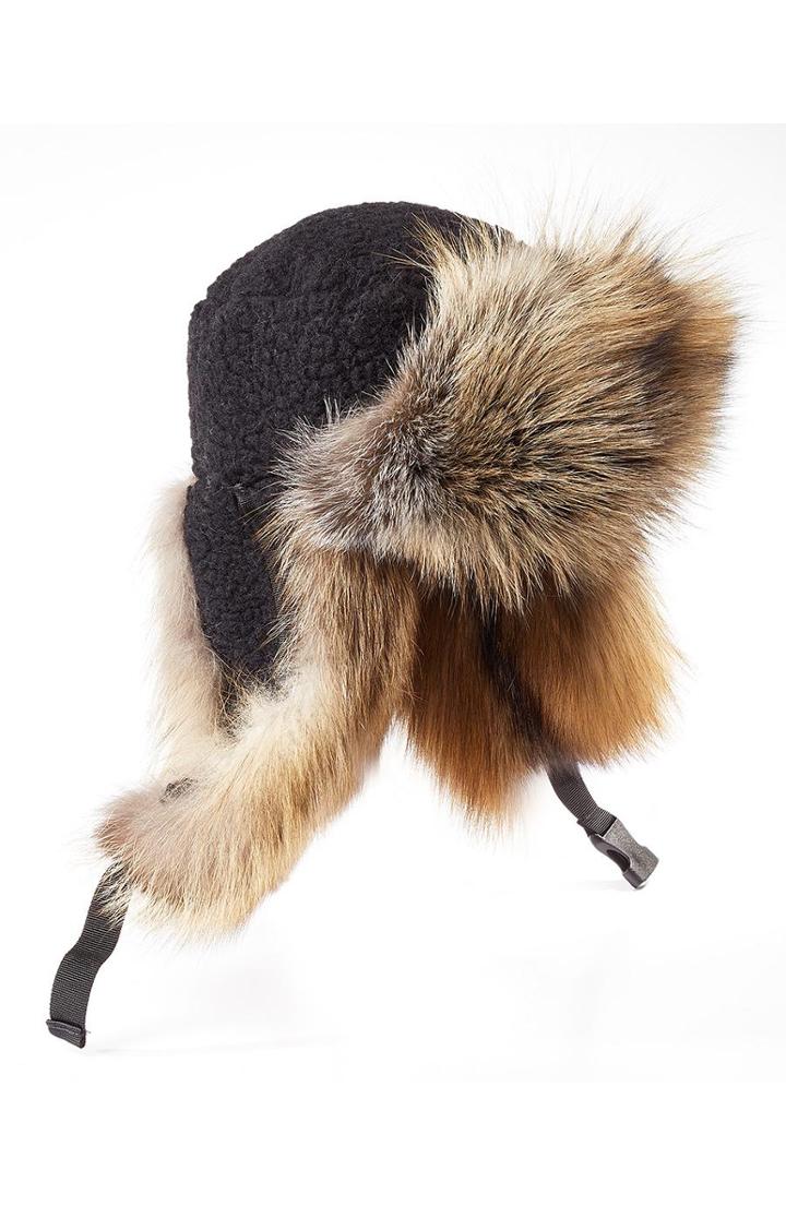 Preen By Thornton Bregazzi Sky Hat With Shearling And Fox Fur