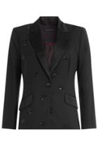Diane Von Furstenberg Diane Von Furstenberg Wool Blazer With Beaded Embellishment - Black