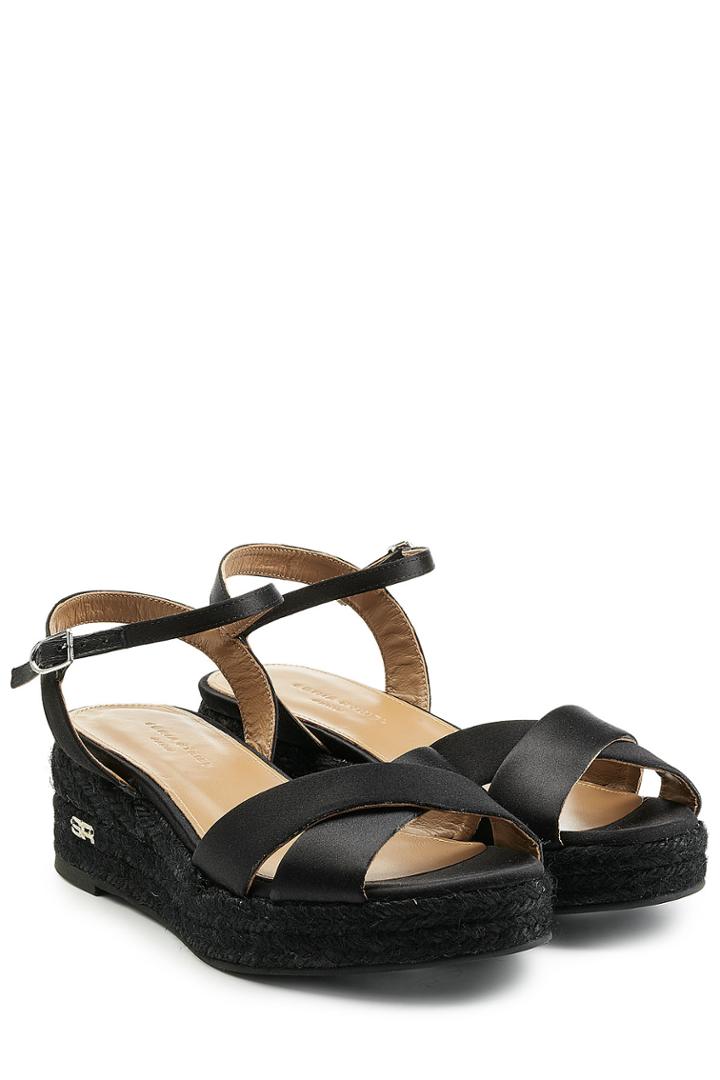 Sonia Rykiel Sonia Rykiel Satin Sandals With Raffia - Black