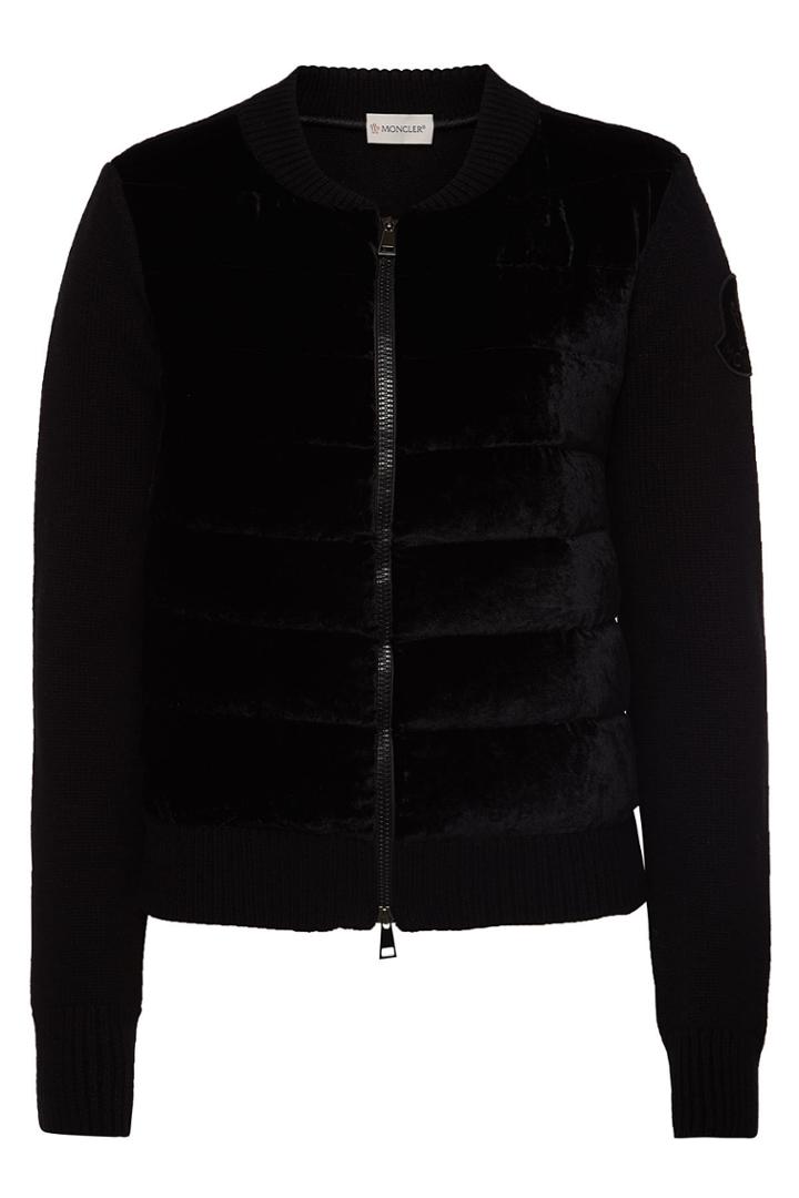 Moncler Moncler Cardigan In Wool And Cashmere With Down Filling