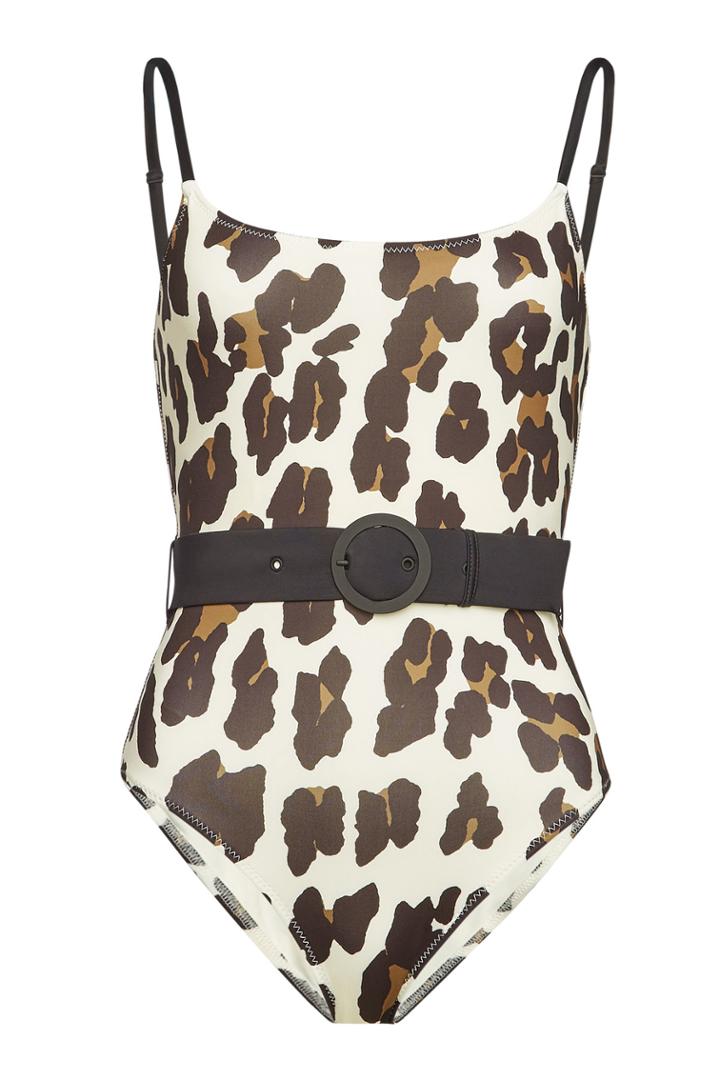 Solid & Striped Solid & Striped The Nina Animal Print Swimsuit With Belt