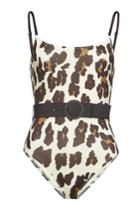 Solid & Striped Solid & Striped The Nina Animal Print Swimsuit With Belt