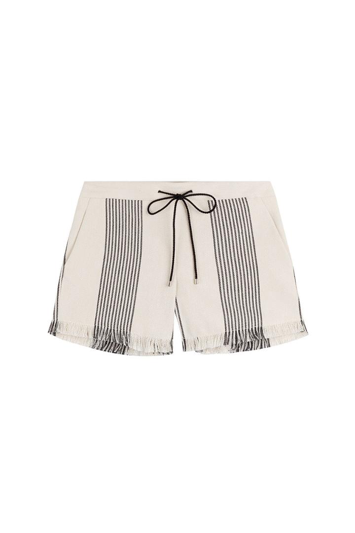 Derek Lam Derek Lam Embroidered Cotton Blend Shorts - Black