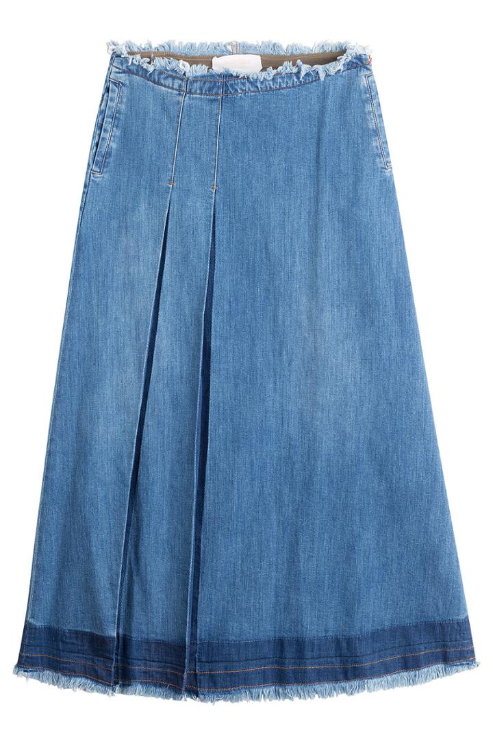 See By Chloé See By Chloé Pleated Long Jean Skirt - Blue