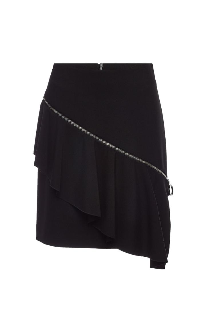 Hugo Hugo Rafela Ruffled Skirt With Asymmetric Zipper