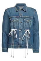 Pswl Pswl Denim Jacket With Lace-up Detail