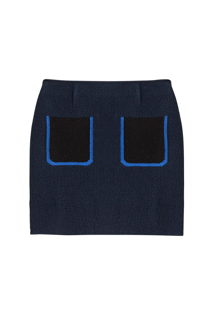Sonia Rykiel Sonia Rykiel Silk Crepe Mini Skirt - Blue
