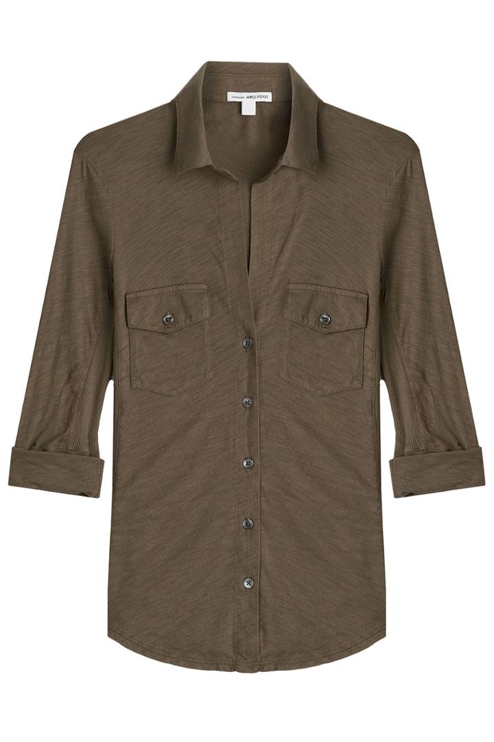 James Perse James Perse Jersey Cotton Shirt - Green