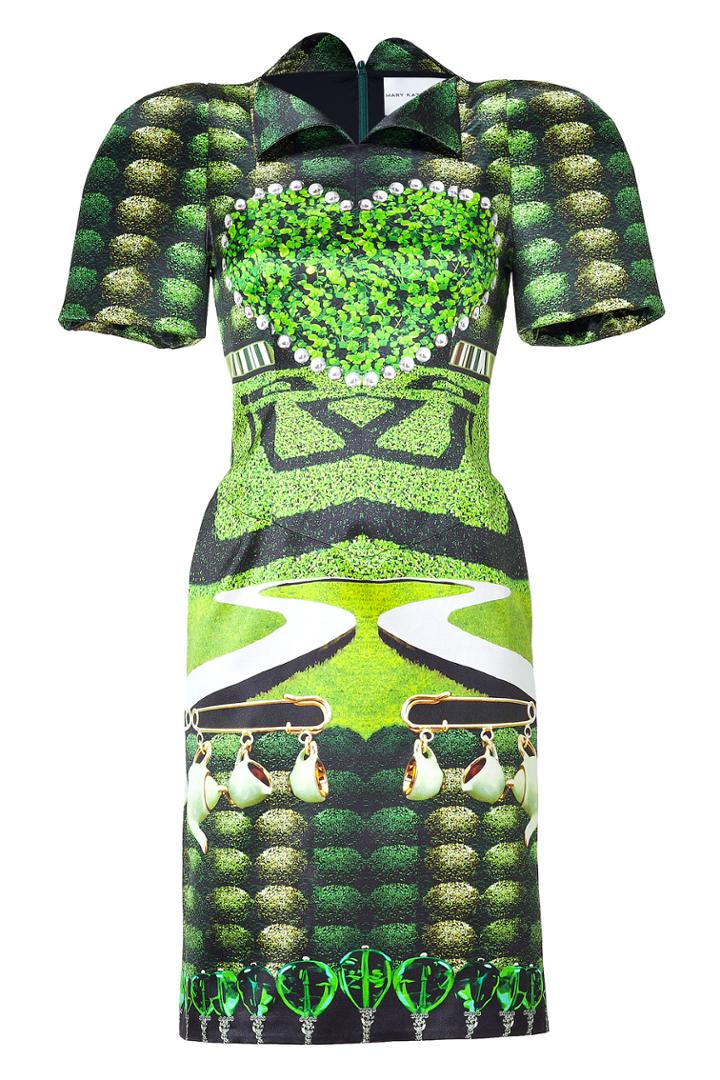 Mary Katrantzou Mary Katrantzou Jade Garden Tea Party Print Dress - Green