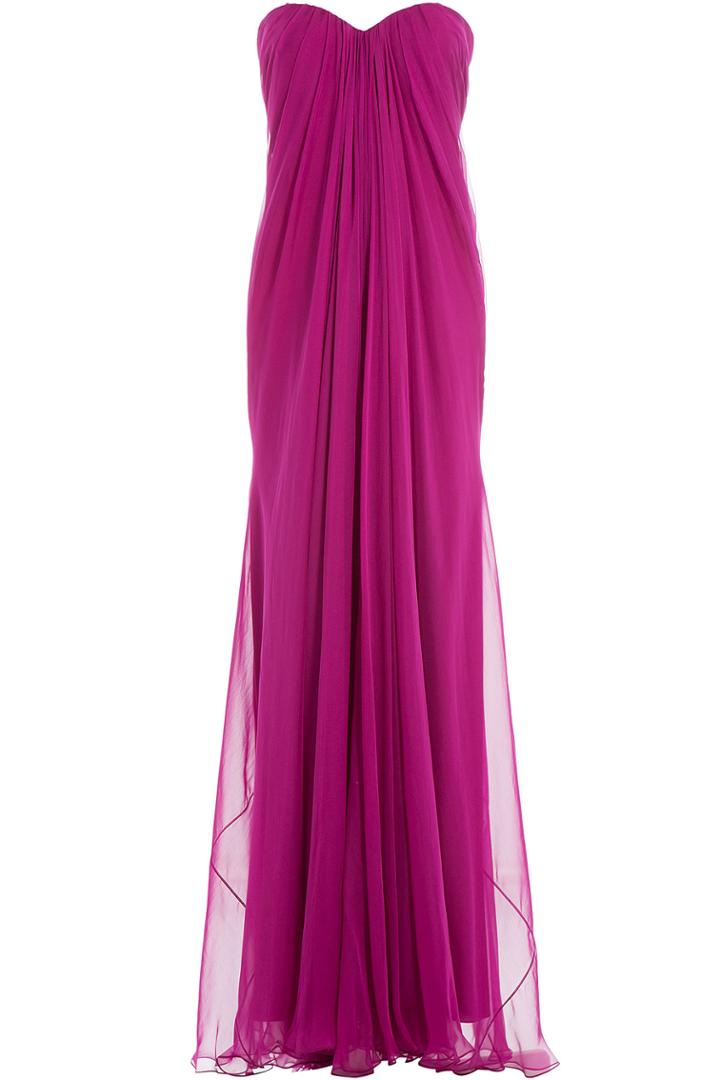 Alexander Mcqueen Alexander Mcqueen Floor Length Silk Chiffon Gown - Pink