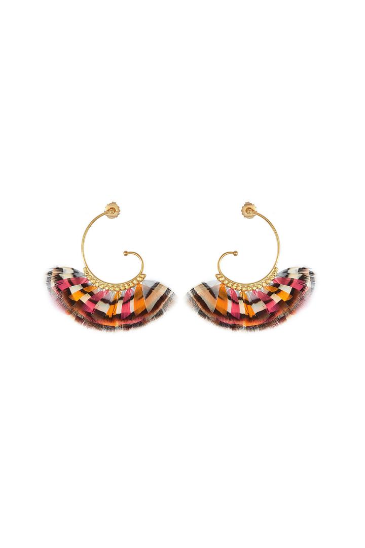 Gas Bijoux Gas Bijoux Buzios 24k Gold Plated Earrings With Feathers
