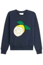 Ami Alexandre Mattiussi Ami Alexandre Mattiussi Cotton Sweatshirt With Lemon Applique - Blue
