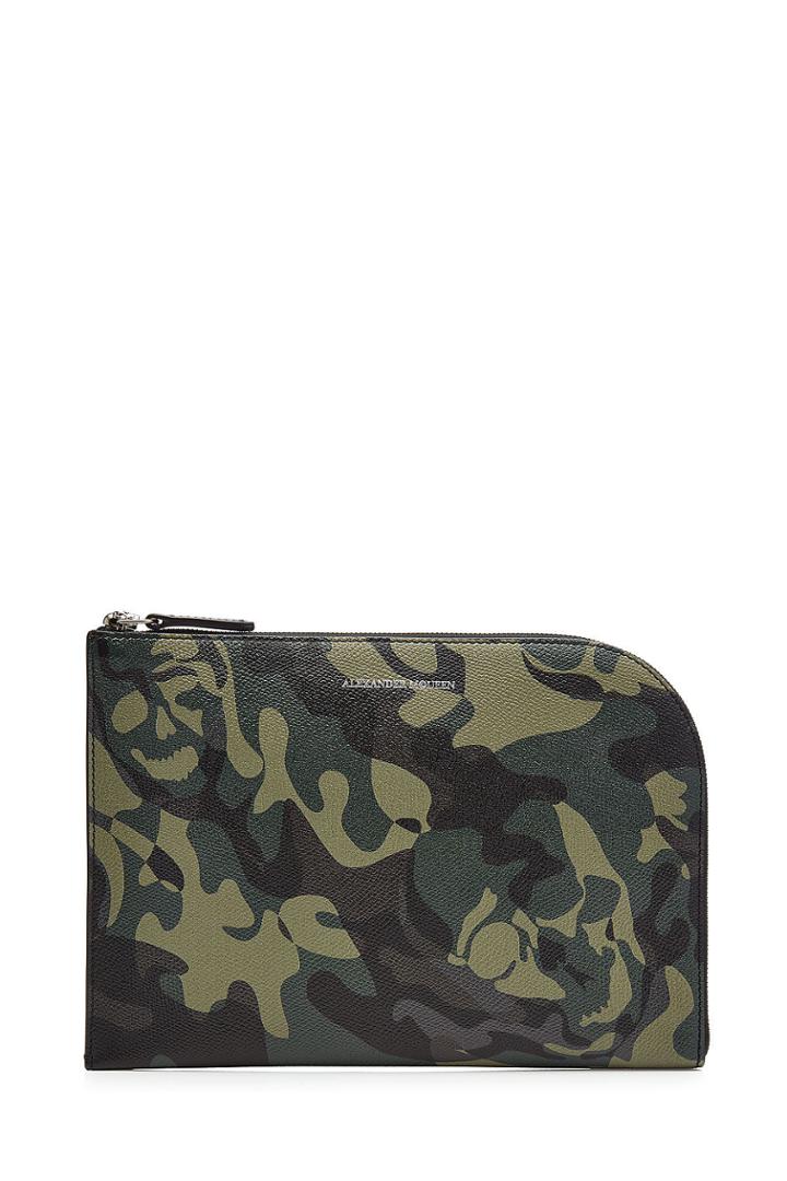 Alexander Mcqueen Alexander Mcqueen Printed Leather Pouch