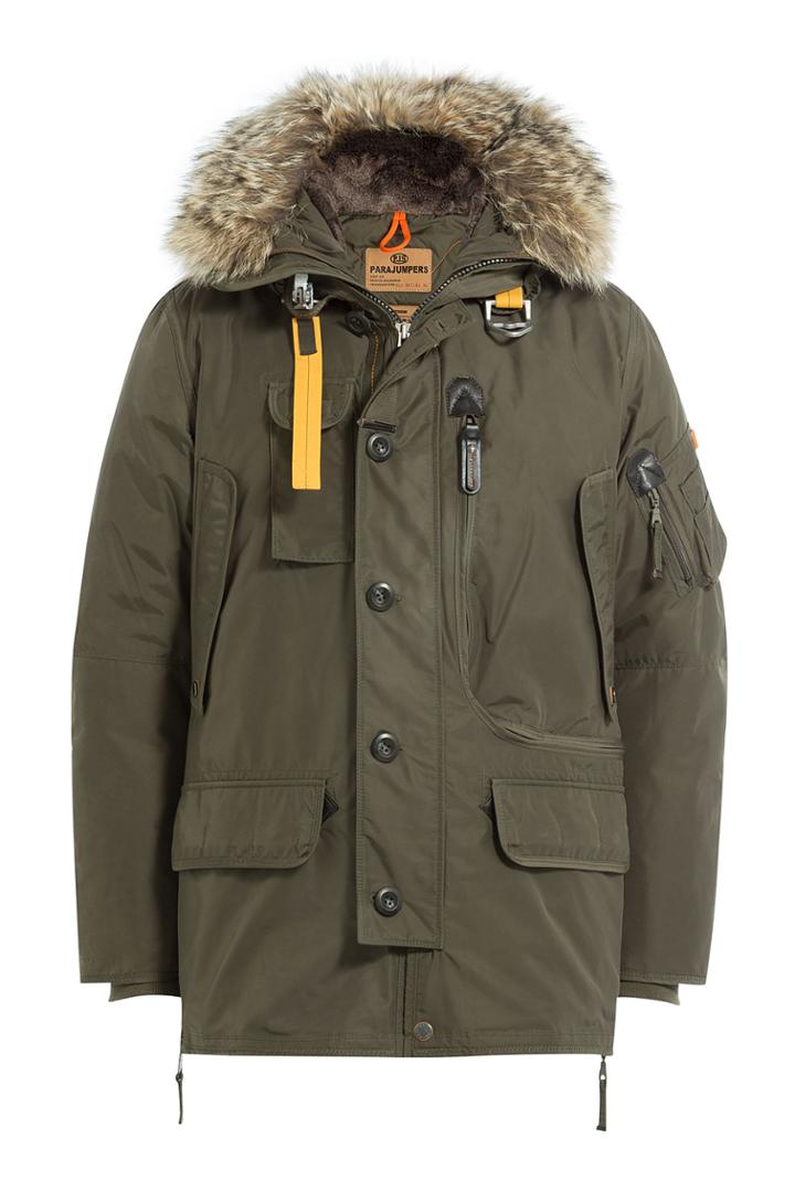 Parajumpers Parajumpers Kodiak Down Jacket With Fur-trimmed Hood - Green