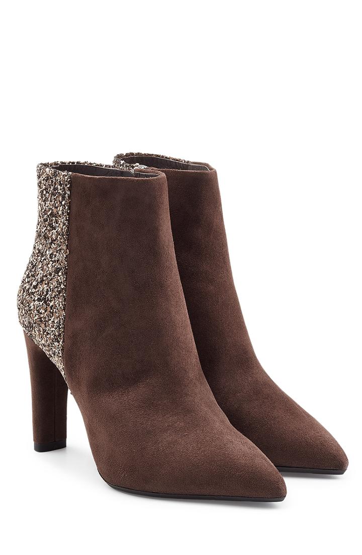 Steffen Schraut Suede Ankle Boots With Glitter