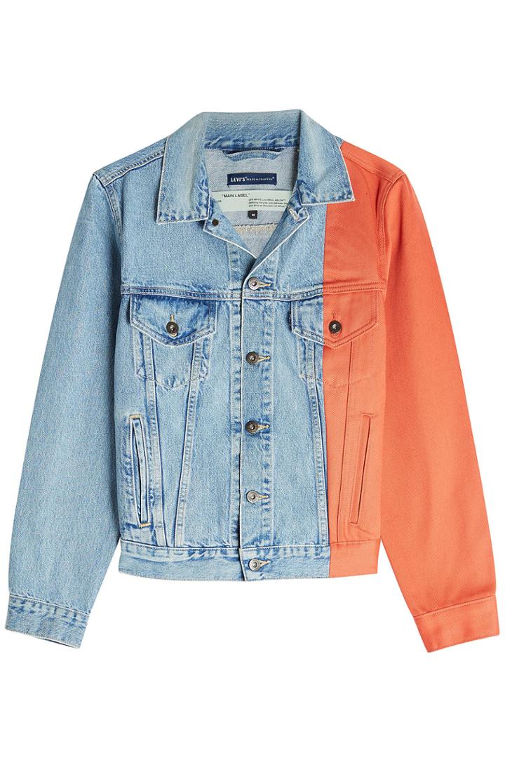 Off-white Off-white X Levi's Splice Trucker Denim Jacket With Contrast Sleeve