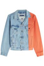 Off-white Off-white X Levi's Splice Trucker Denim Jacket With Contrast Sleeve