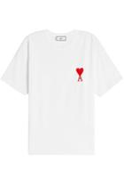 Ami Ami Cotton T-shirt With Embroidered Motif