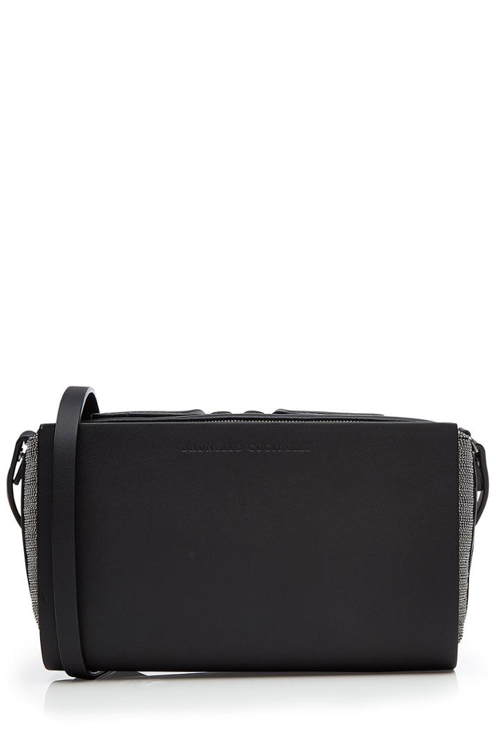 Brunello Cucinelli Brunello Cucinelli Leather Shoulder Bag With Bead Embellishment
